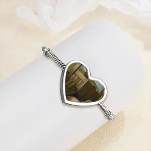 Four Hundred Shekels Of Silver Heart Shaped Nnake Bone Bracelet