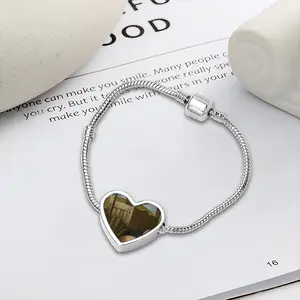 Four Hundred Shekels Of Silver Heart Shaped Nnake Bone Bracelet