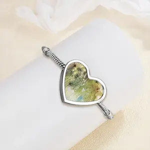 Jade Storm Heart Shaped Nnake Bone Bracelet