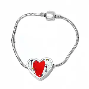 Love Is All Around Heart Shaped Nnake Bone Bracelet