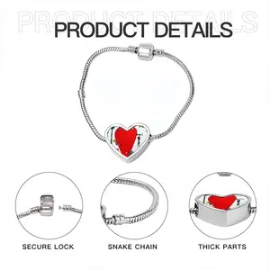 Love Is All Around Heart Shaped Nnake Bone Bracelet