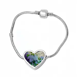 Lilac Heart Shaped Nnake Bone Bracelet