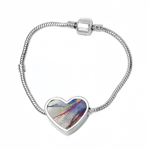 Sunrise On Pluto Heart Shaped Nnake Bone Bracelet