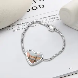 Tower Bridge Heart Shaped Nnake Bone Bracelet