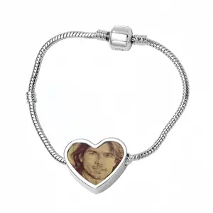 Tom Cruise Portrait Heart Shaped Nnake Bone Bracelet