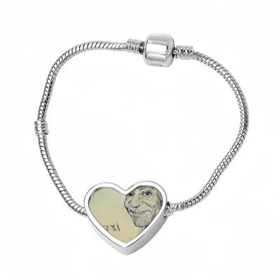 Bill Cosby Portrait Heart Shaped Nnake Bone Bracelet