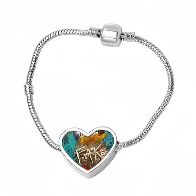 Fake Humanity Heart Shaped Nnake Bone Bracelet