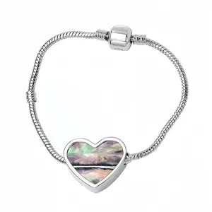 Aurora Borealis Heart Shaped Nnake Bone Bracelet