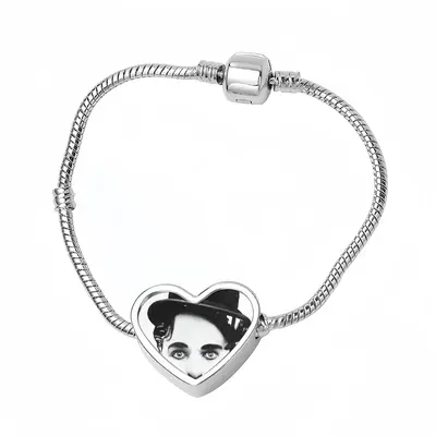 Charlie Chaplin Heart Shaped Nnake Bone Bracelet