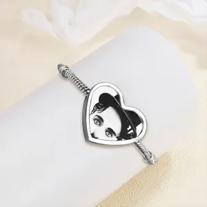 Charlie Chaplin Heart Shaped Nnake Bone Bracelet