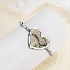 Close Look 6 Heart Shaped Nnake Bone Bracelet