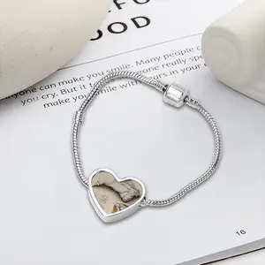 Close Look 6 Heart Shaped Nnake Bone Bracelet