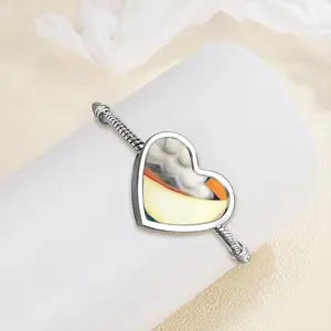 A Sail Heart Shaped Nnake Bone Bracelet