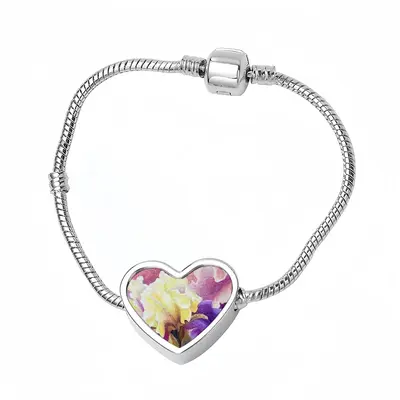 Iris Heart Shaped Nnake Bone Bracelet