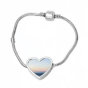 Liquid Sea #049 Heart Shaped Nnake Bone Bracelet