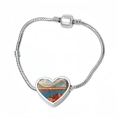 The Brooklyn Bridge Heart Shaped Nnake Bone Bracelet