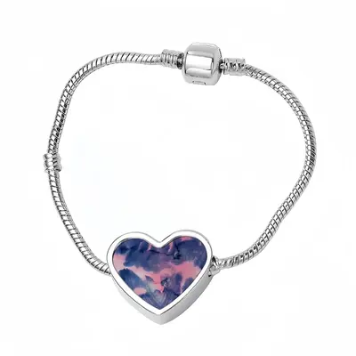 Pink Is Not An Option Heart Shaped Nnake Bone Bracelet