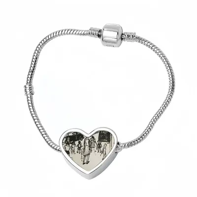 Street Kids Heart Shaped Nnake Bone Bracelet