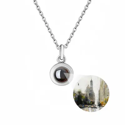 Another Rainy Day Over Manhattan Titanium Steel Projection Necklace