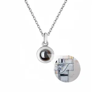 Breakfast Titanium Steel Projection Necklace