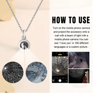 Message Series 2S Titanium Steel Projection Necklace