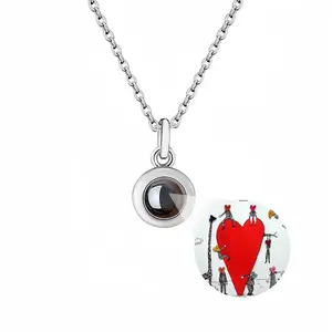 Love Is All Around Titanium Steel Projection Necklace