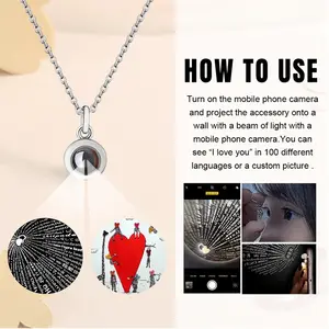 Love Is All Around Titanium Steel Projection Necklace