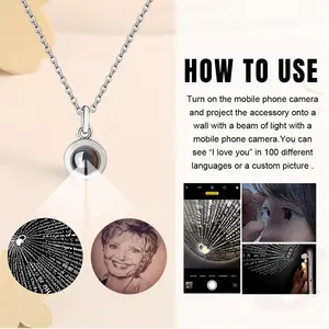 Florence Henderson Portrait Titanium Steel Projection Necklace