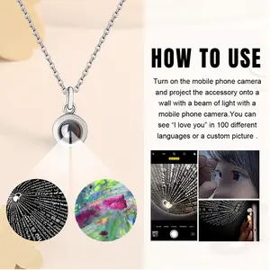 Happy Titanium Steel Projection Necklace