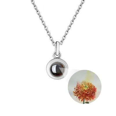 Autumn Flower Titanium Steel Projection Necklace