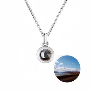 Snowy Mountains Of Tongue Titanium Steel Projection Necklace