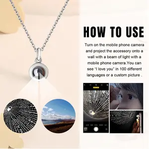 Snowy Mountains Of Tongue Titanium Steel Projection Necklace