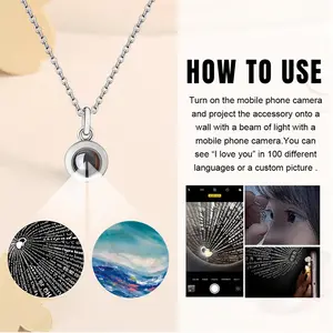 Dancing Waves Titanium Steel Projection Necklace