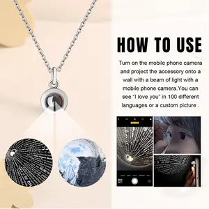 Wolf - Animals Wild Collage Design Decor Ideas Interior Titanium Steel Projection Necklace