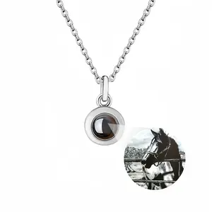 Portrait Of A Horse Titanium Steel Projection Necklace