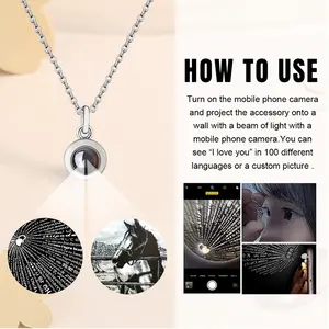 Portrait Of A Horse Titanium Steel Projection Necklace