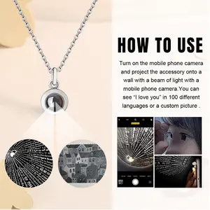 You Are Being Watched 3 Titanium Steel Projection Necklace