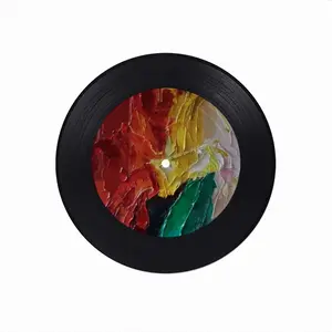 Lady In Her Sixties Vinyl Records Coaster