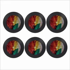 Lady In Her Sixties Vinyl Records Coaster