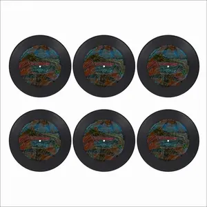 The Surveyed Planet Vinyl Records Coaster