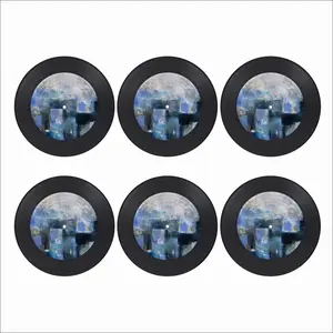 Blue Village Vinyl Records Coaster