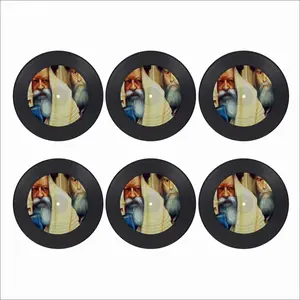 Rabbis Shneerson Vinyl Records Coaster