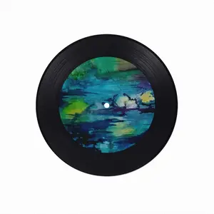 Water Lily Pond Vinyl Records Coaster