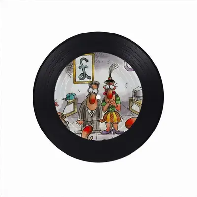 Office Injury Vinyl Records Coaster