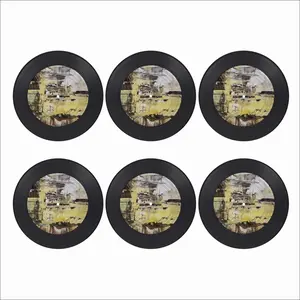 Beach And Rocks Vinyl Records Coaster