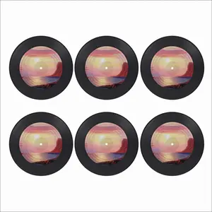 Red Sea Sunset Vinyl Records Coaster