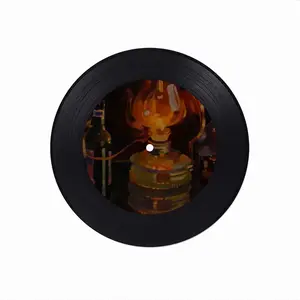 A Candle Burned Vinyl Records Coaster