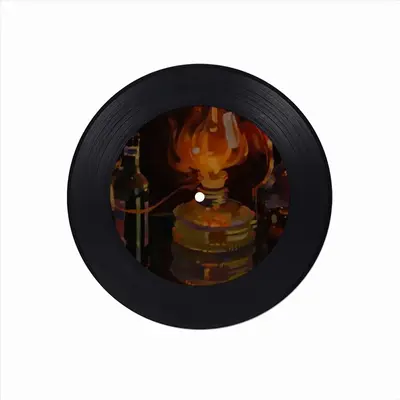 A Candle Burned Vinyl Records Coaster