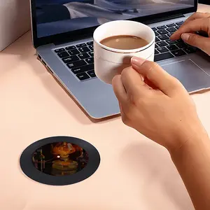 A Candle Burned Vinyl Records Coaster