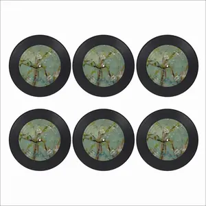 Prunus Persica - Path Iv Vinyl Records Coaster